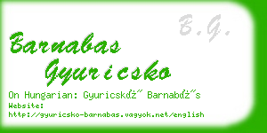 barnabas gyuricsko business card